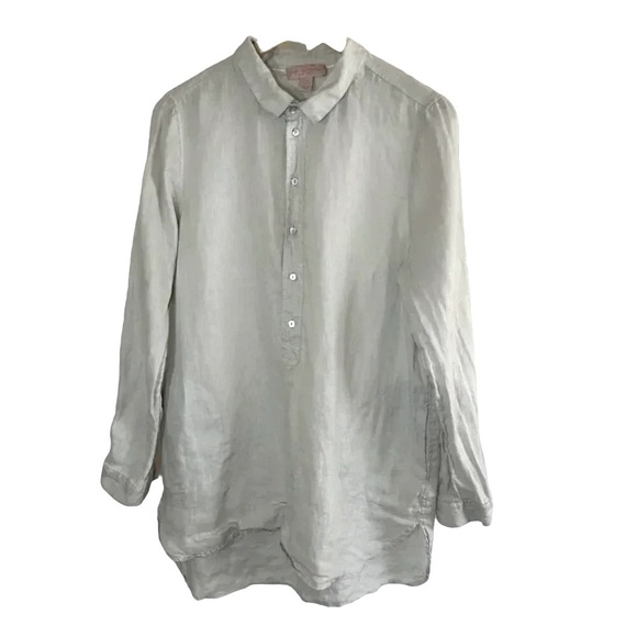 Saint Tropez West Linen Shirt Tunic Size Large - Picture 1 of 7